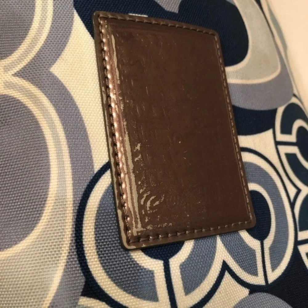 Coach poppy RARE blue c denim appliqué tote bag